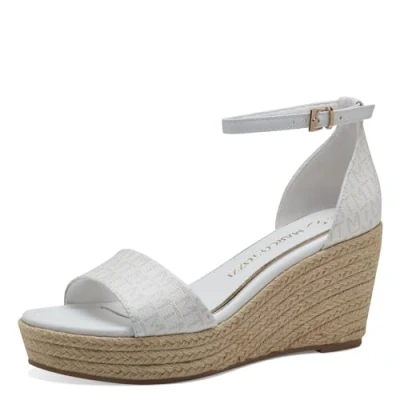 Abbildung von MARCO TOZZI Damen Sandalen mit Keilabsatz Verstellbarem Riemen Sommer, Weiß (White Comb), 40 EU