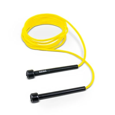 Abbildung von TRENAS Springseil Jump Rope Skipping Seil Erwachsene &amp; Kinder 3 Meter Einfach verstellbar Speed Gelb