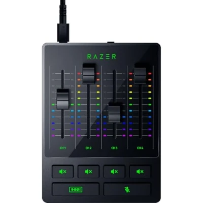 Abbildung von Razer Audio Mixer (Analoger Mixer, 4 Kanal Schnittstelle mit Stumm Tasten, XLR Eingang, Plug and Play)