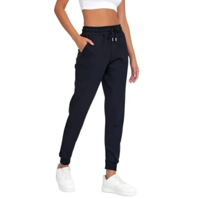 Abbildung von COMEOR Jogginghose Damen Baumwolle Sporthose Lang Warme Trainingshosen, Frauen Freizeithosen, Sweatpants mit Regular Passform für Fitness, Yoga, Freizeit (Schwarz S)