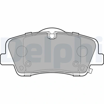 Abbildung von DELPHI LP3295 Bremsbelagsatz mit akustischer Verschleißwarnung Anti Quietsch Blech ohne Zubehör HYUNDAI: H350 Van