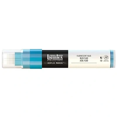 Abbildung von Liquitex 4610984 Professional Paint Marker, Acrylmarker mit hochpigmentierte Acrylfarbe auf Wasserbasis für den Innenbereich &amp; Außenbereich, breite Spitze Blau fluoreszierend