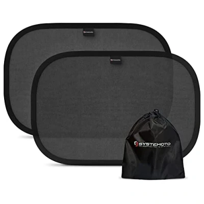 Abbildung von Systemoto Sonnenschutz Auto Baby mit UV Schutz (2er Set) Autofenster für Kinder (schwarz), Personenkraftwagen