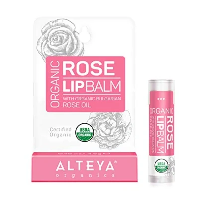 Abbildung von Alteya Bio Lippenbalsam Rose 4.5g USDA Organic zertifiziert Rein Natürlich Auffüllend Lippenpflege auf der Basis von ätherischem Rosenöl und selektierter Auswahl an Pflanzenbuttern