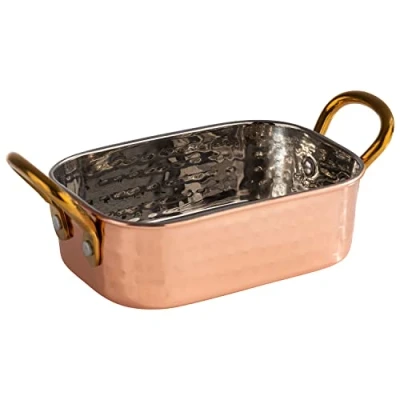 Abbildung von APS 40735 Mini Servierpfanne Mumbai, Edelstahl, Kupfer Look, 12,5 x 8,5 4,0 cm, 0,25 Liter