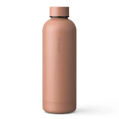 Abbildung von Vinsun Thermoflasche nude 500ml auslaufsicher, Kohlensäure geeignet, BPA frei Edelstahl, doppelwandig isoliert Wasserflasche Sport, Outdoor, Schule, Fitness, Büro