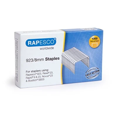 Abbildung von Rapesco 1236 923/8mm, Typ 23 verzinkte Heftklammern, 1000 Stück