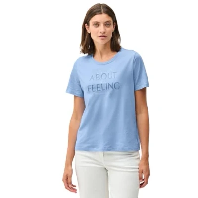 Abbildung von CECIL Damen B323071 Shirt mit Wording Artwork, Fresh Light Blue, S