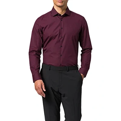 Abbildung von Seidensticker Business HEMD SLIM FIT Kontrast UNI Baumwolle Businesshemd, Herren, Größe: 37, Red