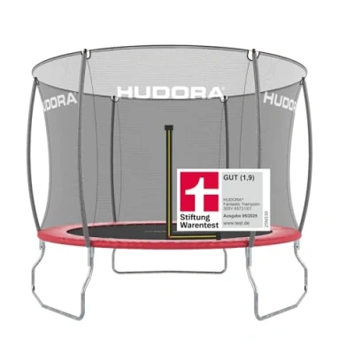 Abbildung von HUDORA Trampolin Fantastic in versch. Größen Gartentrampolin mit Sicherheitsnetz Sporttrampolin für bis zu 100kg Familien extra breiter Randabdeckung Kinder &amp; Erwachsene