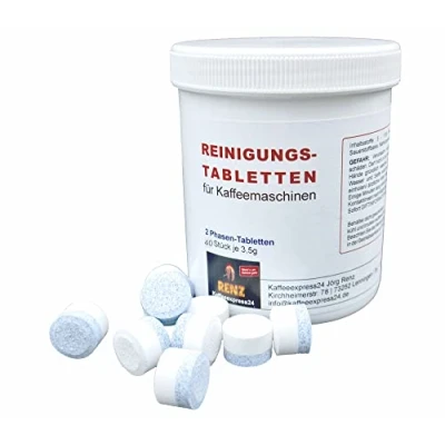 Abbildung von 2 Phasen Reinigungstabletten à 3,5 g Reiniger Tabs kompatibel mit Jura Kaffeevollautomaten (40 Stück)