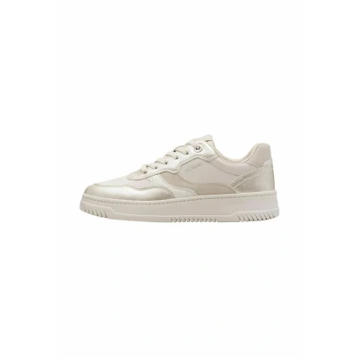 Abbildung von s.Oliver Damen Plateau Sneaker zum Schnüren Vegan, Beige (Beige Comb), 37 EU