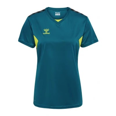 Abbildung von Hummel Authentic Sport Tshirt, Damen, Größe: 34, Blue coral sulphur spring
