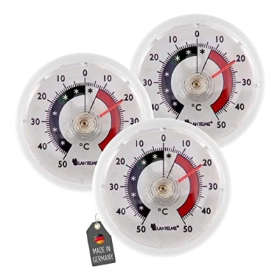 Abbildung von Lantelme 3er Set Kühlschrankthermometer zum Ankleben Präzise Temperaturüberwachung für Kühlschrank, Gefrierschrank, Kühltheken und Kühlhaus Analog Thermometer