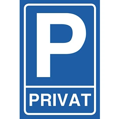 Abbildung von Parkplatz Schild privat Parken Alu 20 x 30 cm &quot;Privat Parkplatz&quot; Hinweisschild 3mm stabile Aluminium Verbundplatte