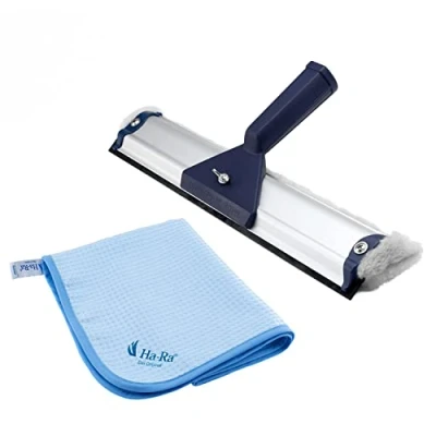 Abbildung von Ha Ra Fenster Putz Set I Fensterwischer Standard 32 cm &quot;Hammer&quot; Microfaser Tuch in 50 x 67 Reinigungsset Wischer &amp; Putztuch Fensterputz Zubehör