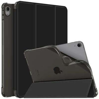 Abbildung von Fintie Hülle für iPad Air 6. Generation 11 Zoll 2024, 5./4. Gen (2022/2020) 10,9 mit Stifthalter, TPU Soft Transparenter Rückseite Abdeckung Schutzhülle Intelligent Case Cover, Schwarz