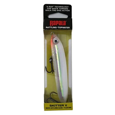 Abbildung von Rapala Skitter V Angelköder Angelzubehör mit durchsichtigem Körper Süßwasser Spinnköder Lauftiefe Topwater Fischköder 10cm, 14g Hergestellt in Estland Glass Ghost