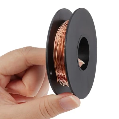 Abbildung von KWOKWEI Kupferdraht, 0,5 mm x 100M Kupferlackdraht, 99,9% Reiner Kupferdrahtspule T2 Magnetdraht für Elektrotechnik, Handwerk, Schweißen and DIY