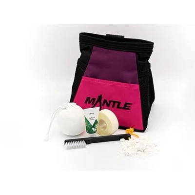 Abbildung von MANTLE climbing equipment Boulderbag Set Girly lila/pink mit Chalkball, Tape, Handcreme &amp; Boulderbrush
