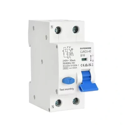Abbildung von FI/LS Schalter, Elektromagnetisch Fehlerstromschutzschalter, FI Schutzschalter mit RCBO 16Amp RCD geschützter Leistungsschalter, 230V, 1P+N 6kA, Typ A, 0,03A, B16, Kurve B