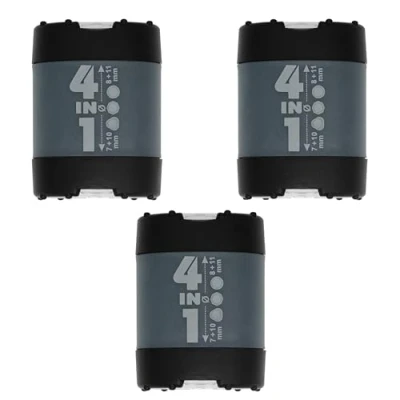Abbildung von KUM AZ1028316 S Anspitzer mit Behälter 4in1 schwarz, 3 Spitzer Click Clack Verschluss aus Kunststoff