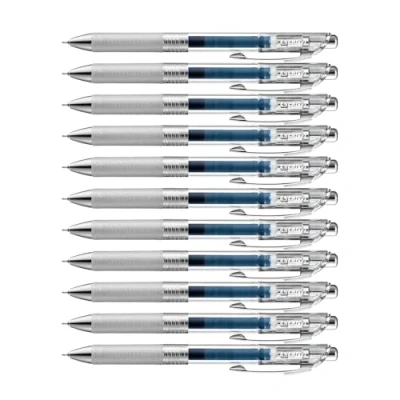 Abbildung von Pentel Energel Pure BLN75TL Cax Gel Tintenroller, Marineblau, 0, 25 mm Strichstärke, Nadelspitze, Druckmechanik, nachfüllbar