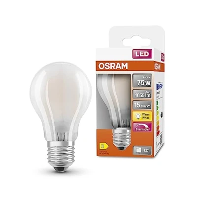 Abbildung von OSRAM LED SuperStar Classic A75 Dimmbare Lampe für E27 Sockel, Birnenform, GL FR, 1055 Lumen, warmweiß (2700K), Ersatz herkömmliche 75W Glühbirnen, 6er Pack, White