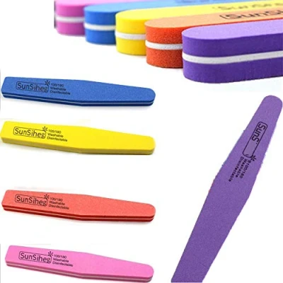 Abbildung von 5 Stück Profi Zebrafeile Banana 100/180 Nagelfeilen, Nagelfeile und Buffer Nailay Nail Buffer, Feilen Nägel Doppelseitige, Doppelseitige Einweg für natürliche Gel