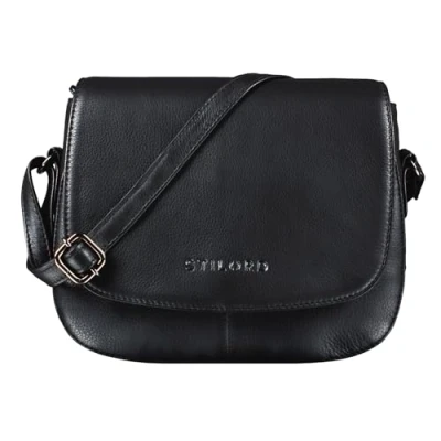 Abbildung von STILORD &#039;Savannah&#039; Umhängetasche Damen Leder Handtasche kleine Schultertasche Crossbody Bag Ausgehtasche Partytasche Echtleder, Farbe:schwarz