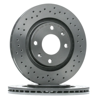Abbildung von BREMBO XTRA LINE 09.4987.2X Bremsscheibe 266 20,5 4 gelocht/innenbel. beschichtet hochgekohlt mit Schrauben PEUGEOT: 206 Hatchback