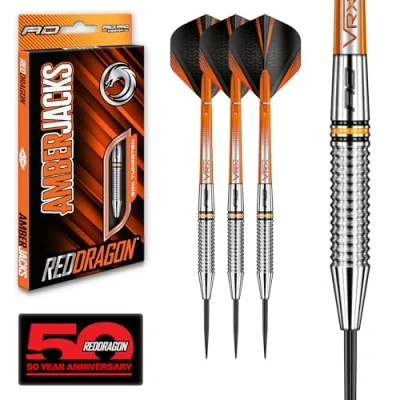 Abbildung von RED DRAGON Amberjack Series Steel Profi Dartpfeile Steeldarts Set mit Flights und Schäfte