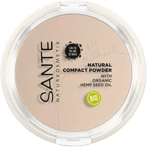 Abbildung von SANTE Naturkosmetik Natural Compact Powder 02 Neutral Beige, ideal für helle bis mittlere Hauttöne, mattiert und fixiert langanhaltend, einen natürlichen Glow, mit Bio Hanfsamenöl, Vegan, 9g