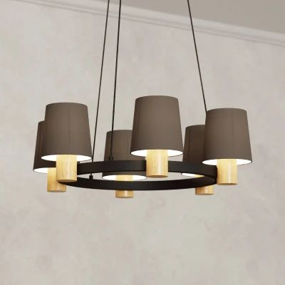 Abbildung von EGLO Hängeleuchte »EDALE«, Leuchtmittel E27 wechselbar ohne Leuchtmittel, in schwarz und braun aus Stahl, Holz exkl. 40W