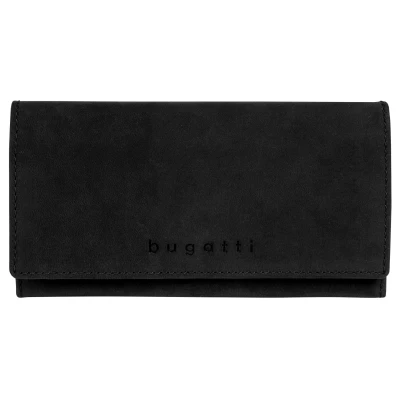 Abbildung von Bugatti Luca Damenlangbörse mit Überschlag schwarz Geldbörse