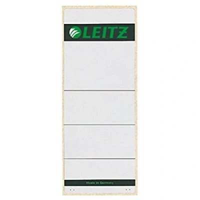 Abbildung von Leitz Rückenschild selbstklebend für Ordner in Sonderformaten, 10 Stück, Kurzes und breites Format, 62 x 157 mm, Papier, grau, 16470085