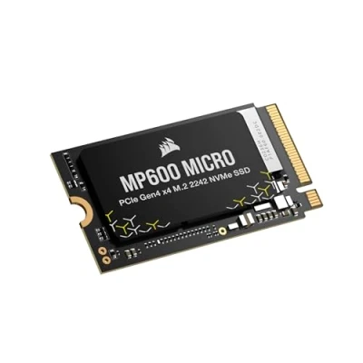 Abbildung von Corsair MP600 Micro 2TB M.2 NVMe PCIe x4 Gen4 SSD 2242 Bis zu 7.000MB/Sek. Sequentielles Lesen Hohe Dichte 3D TLC NAND Kompatibel mit Lenovo Legion Go und Dünne Notebooks Schwarz