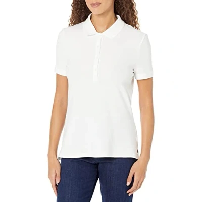 Abbildung von Amazon Essentials Damen Kurzärmeliges Poloshirt (Erhältlich In Übergröße), Weiß, XXL
