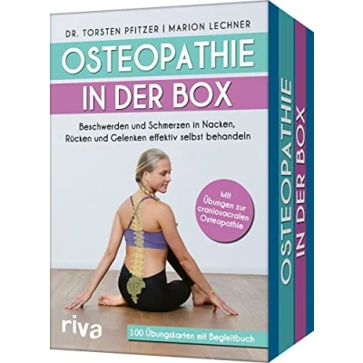 Abbildung von Osteopathie in der Box: Beschwerden und Schmerzen Nacken, Rücken Gelenken effektiv selbst behandeln. mit Übungen zur craniosacralen Osteopathie. 100 Karten Begleitbuch