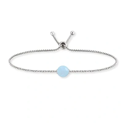 Abbildung von Engelsrufer Damen Armband aus Sterling Silber und blauer Achat Kraftstein Anhänger, verstellbarer Schiebeverschluss, nickelfrei, ERB LILGEM BA