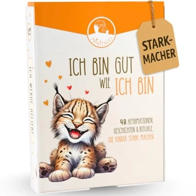 Abbildung von MINITALES 48 Affirmationskarten Kinder Ich bin gut, wie Selbstbewusstsein stärken, Achtsamkeit &amp; Resilienz Gefühlskarten für Selbstliebe Karten Mutmachkarten