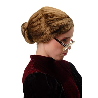 Abbildung von WIG ME UP 69020 P6 Perücke Damen Karneval Fasching Braun Strenger Dutt Gouvernante Ballerina Oma Großmutter Märchentante