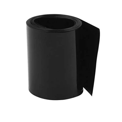 Abbildung von sourcing map 50 mm Flachbreite 2 m Länge PVC Schrumpfschlauch Schwarz für 18650 Batterien