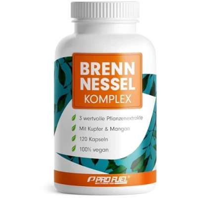 Abbildung von Brennesselkapseln 120x optimal hochdosiert 800 mg Brennnessel Extrakt im Komplex mit Rosskastanien Extrakt, Weinrebenblatt Kupfer &amp; Mangan laborgeprüft Zertifikat Vorrat für 60 Tage