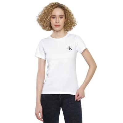 Abbildung von Calvin Klein Jeans Monologo SLIM TEE 2 PACK Tshirt basic, Damen, Größe: XL, Sepia rose/bright white