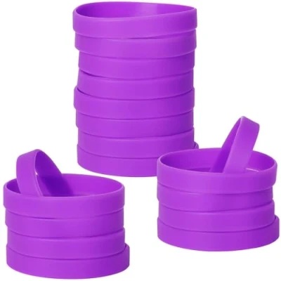 Abbildung von LVNRIDS 50 Stück Silikonarmband Silikon elastische Armbänder, anpassbare Gummiarmbänder Armbänder für Schulsportpartys Blau