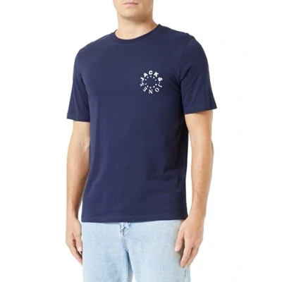 Abbildung von JACK &amp; JONES Herren Jjwarrior Tee Crew Neck T Shirt, Navy Blazer/Print:small, L EU