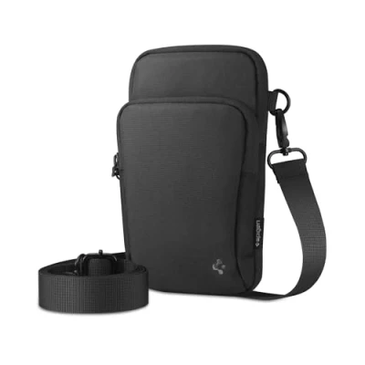 Abbildung von Spigen Dynamic Shield Cross Body [Leicht] [Ergonomischer verstellbarer Riemen] Handyhalterung für Wandern, Radfahren und Laufen