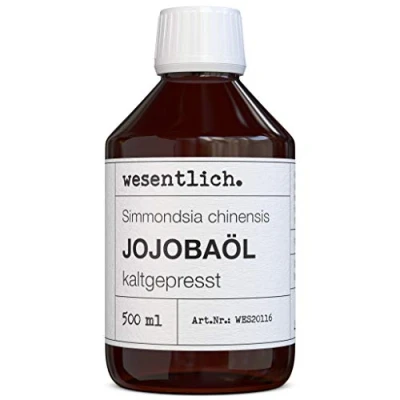 Abbildung von wesentlich. Jojobaöl kaltgepresst, nativ 500ml 100% reines für Haut und Haare, Gesicht Nägel