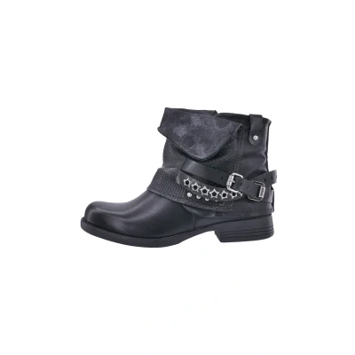 Abbildung von Elara Damen Biker Boots Nieten Stiefeletten Chunkyrayan 344 Black 38